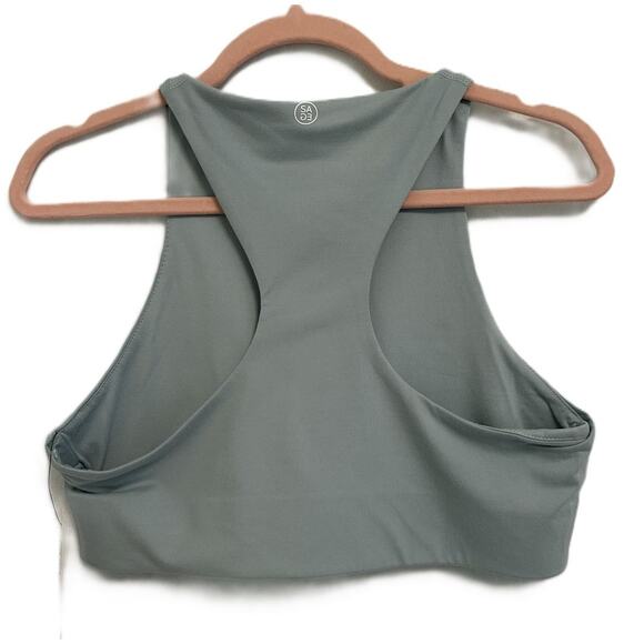 NWT SAGE COLLECTIVE Racerback Zip Up Active Top-Ether/Sage-Large - Picture 3 of 10